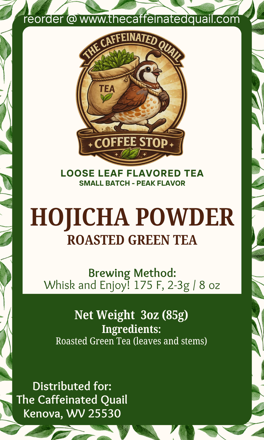 Hojicha Powder Roasted Japanese Green Tea